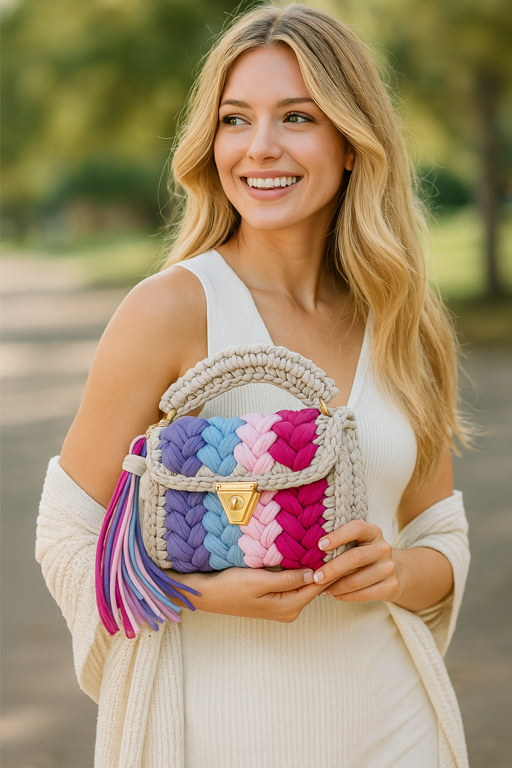 CHQEL Evening Clutch Bag for Women, Handmade Crochet Wedding Party Purse, Small Flap Formal Crossbody Handbag Evening Clutch
