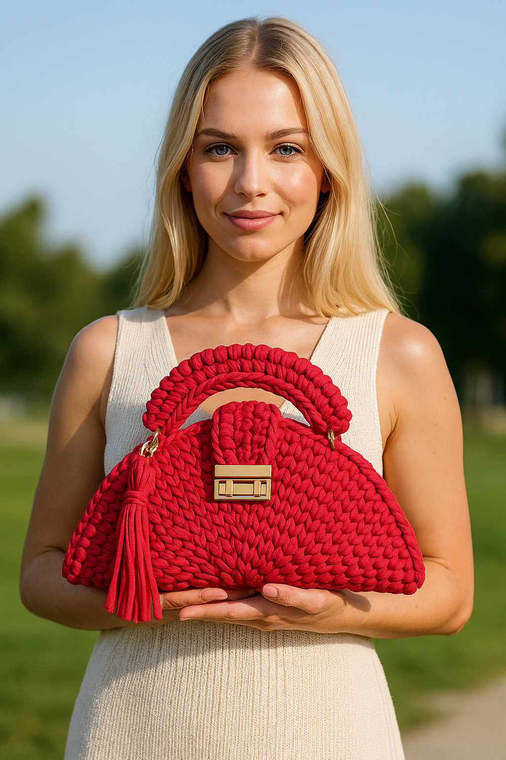 CHQEL Evening Clutch Bag for Women, Handmade Crochet Wedding Party Purse, Small Flap Formal Crossbody Handbag Evening Clutch