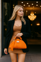 CHQEL Evening Clutch Bag for Women - Handmade Crochet Formal Crossbody Handbag for Weddings and Parties