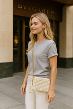 CHQEL Evening Clutch Bag for Women,  Handmade Crochet  Macrame  Yarn  Wedding Party Purse, Small Flap Formal Crossbody Handbag Evening Clutch
