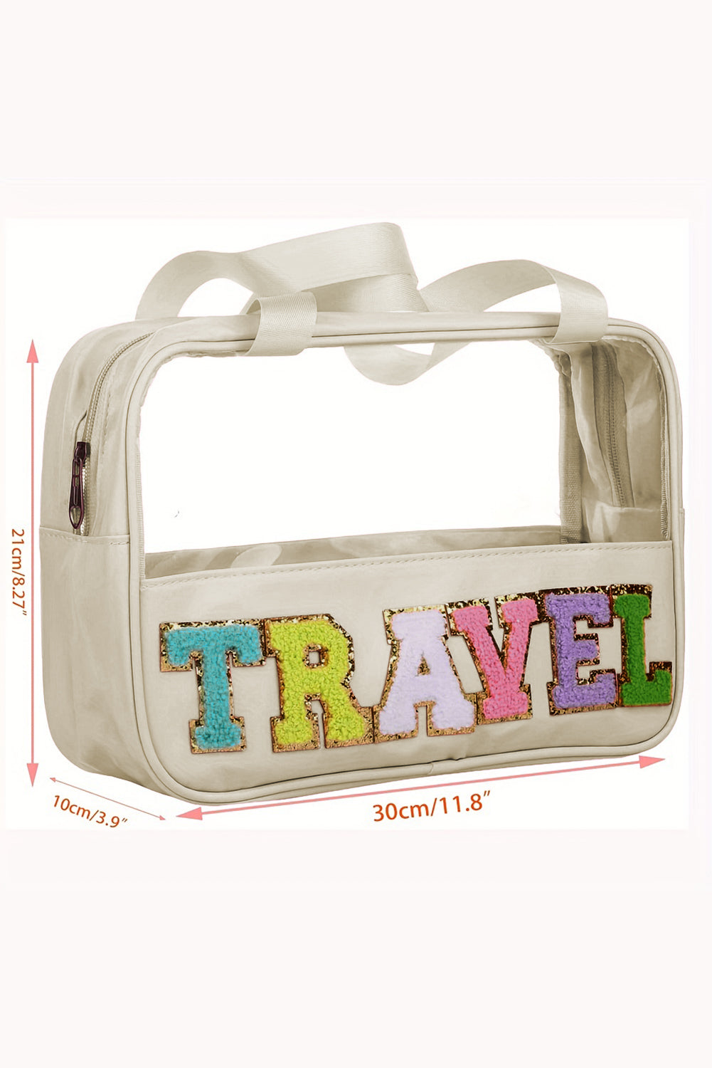 Parchment TRAVEL Transparent Pouch with Zip Bag - Secure & Stylish