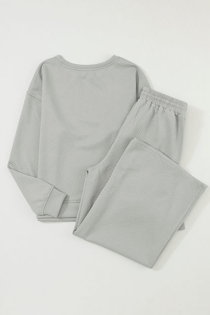 Stylish Gray Women's T-Shirt & Pants Set - Ultra Loose