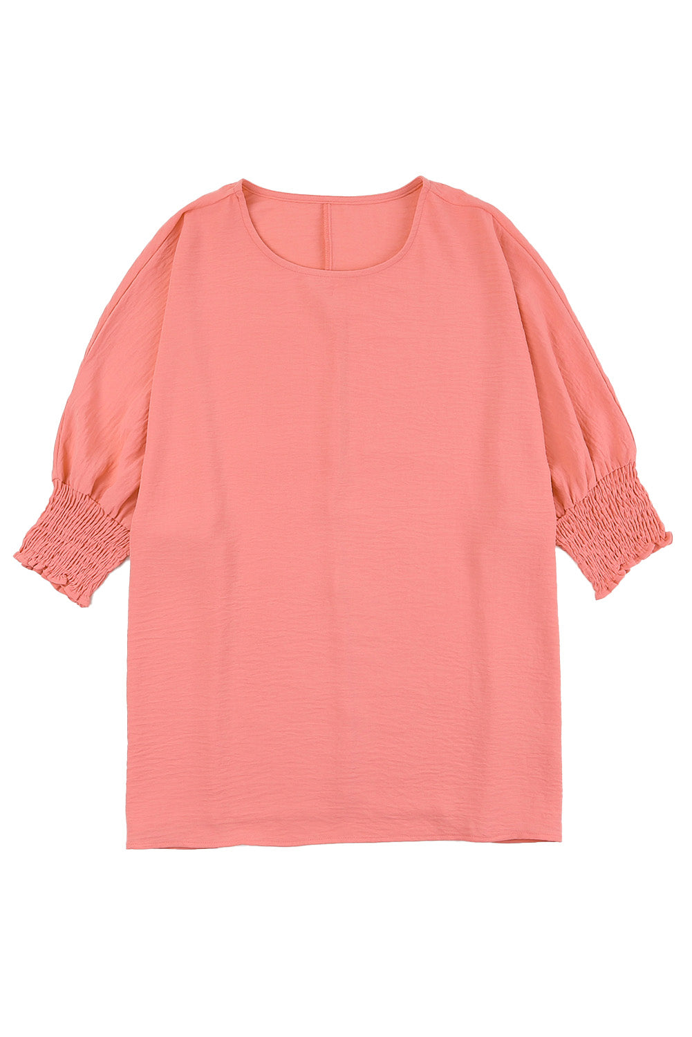Chic Pink Shift Top with Smocked Wrist Detail