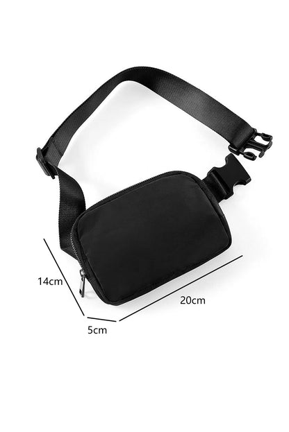 Black Waterproof Zipped Crossbody Bag - Secure Zipper Closure