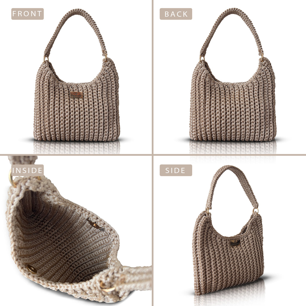 CHQEL Evening Clutch Bag for Women,  Handmade Crochet  Macrame  Yarn  Wedding Party Purse, Small Flap Formal Crossbody Handbag Evening Clutch