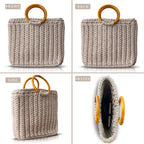 CHQEL Evening Clutch Bag for Women, Handmade Crochet Wedding Party Purse, Small Flap Formal Crossbody Handbag Evening Clutch