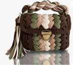 CHQEL Evening Clutch Bag for Women, Handmade Crochet Wedding Party Purse, Small Flap Formal Crossbody Handbag Evening Clutch