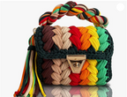 CHQEL Evening Clutch Bag for Women, Handmade Crochet Wedding Party Purse, Small Flap Formal Crossbody Handbag Evening Clutch