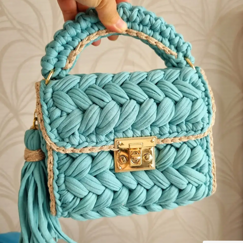 CHQEL Evening Clutch Bag for Women, Handmade Crochet Wedding Party Purse, Small Flap Formal Crossbody Handbag Evening Clutch