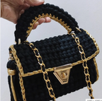 CHQEL Evening Clutch Bag for Women, Handmade Crochet Wedding Party Purse, Small Flap Formal Crossbody Handbag Evening Clutch