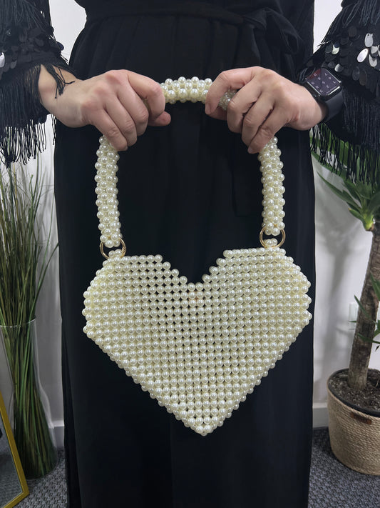 Elegant Crochet Clutch Bag (PEARL HEART)
