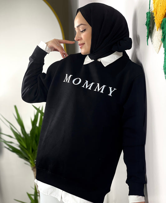 Maternity Sweatshirt Oversized Soft Mink (BLACK)