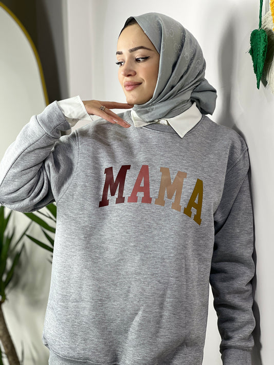 Soft Mink Mom's Oversized Maternity Sweatshirt (GREY)