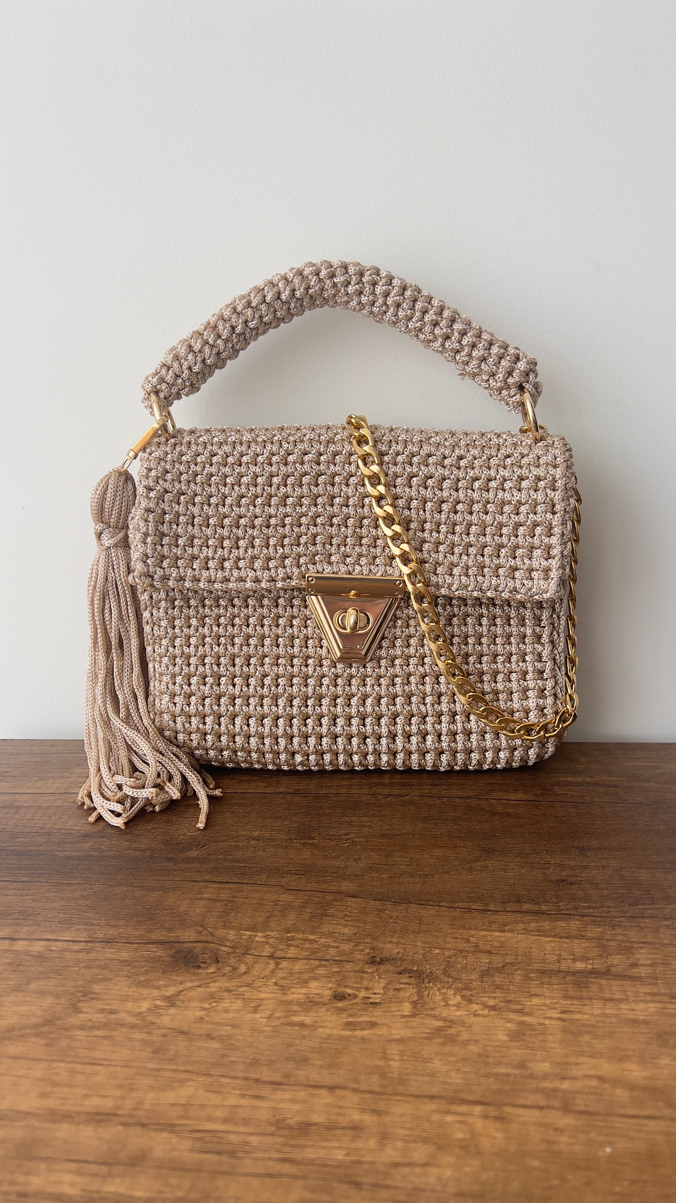 CHQEL Evening Clutch Bag for Women,  Handmade Crochet  Macrame  Yarn  Wedding Party Purse, Small Flap Formal Crossbody Handbag Evening Clutch