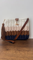 CHQEL Evening Clutch Bag for Women, Handmade Crochet Wedding Party Purse, Small Flap Formal Crossbody Handbag Evening Clutch