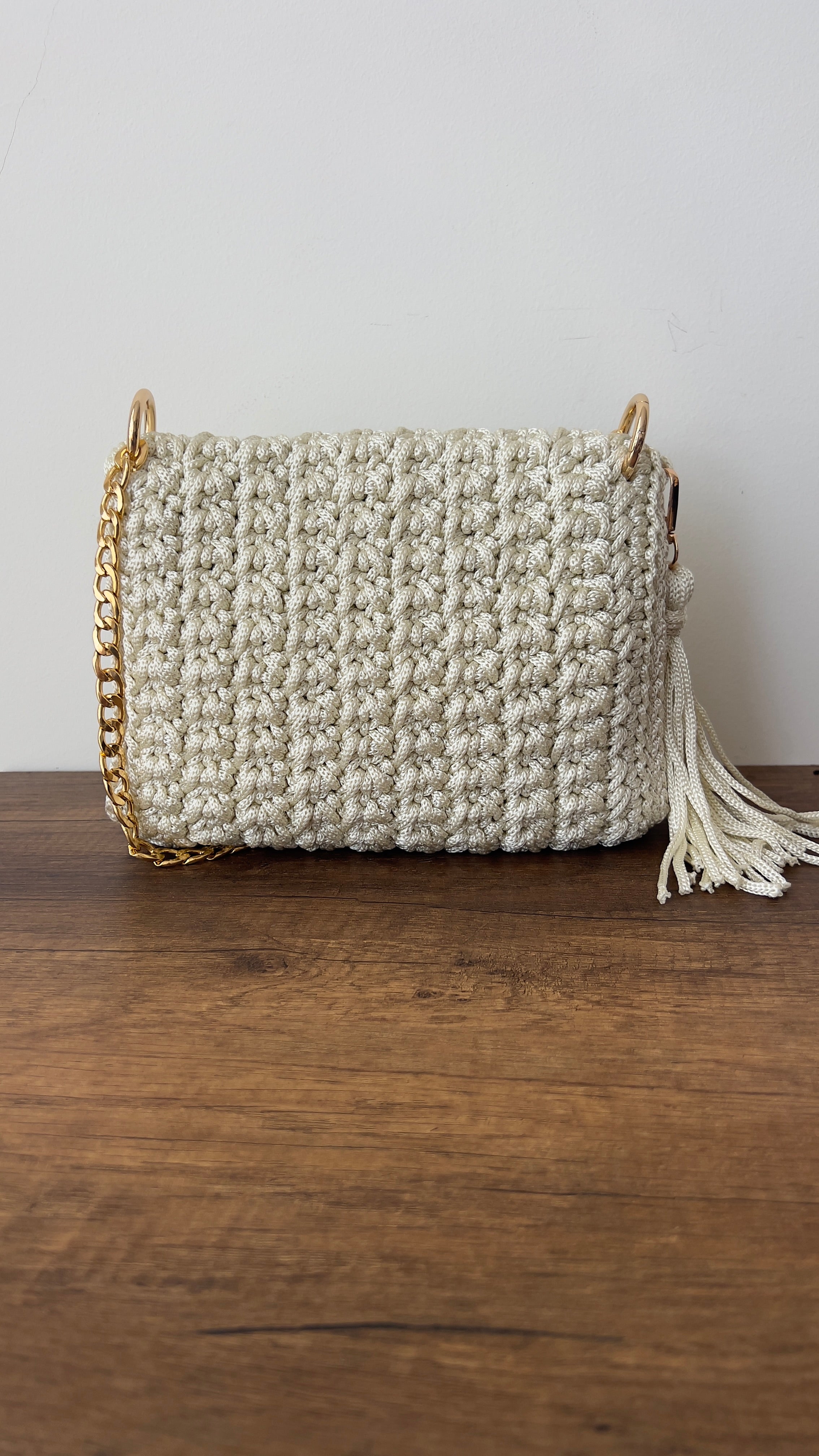 CHQEL Evening Clutch Bag for Women,  Handmade Crochet  Macrame  Yarn  Wedding Party Purse, Small Flap Formal Crossbody Handbag Evening Clutch