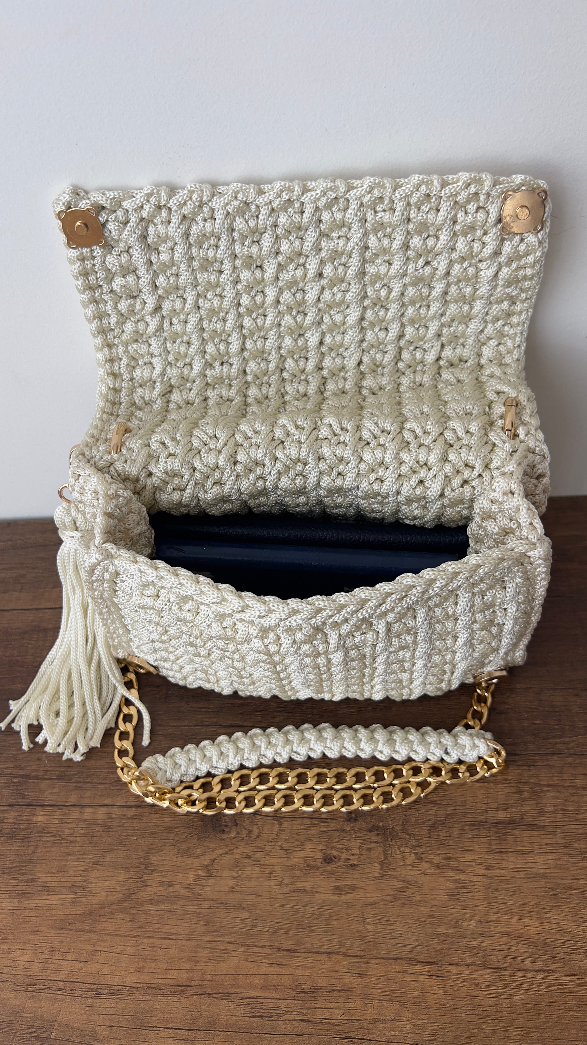 CHQEL Evening Clutch Bag for Women,  Handmade Crochet  Macrame  Yarn  Wedding Party Purse, Small Flap Formal Crossbody Handbag Evening Clutch