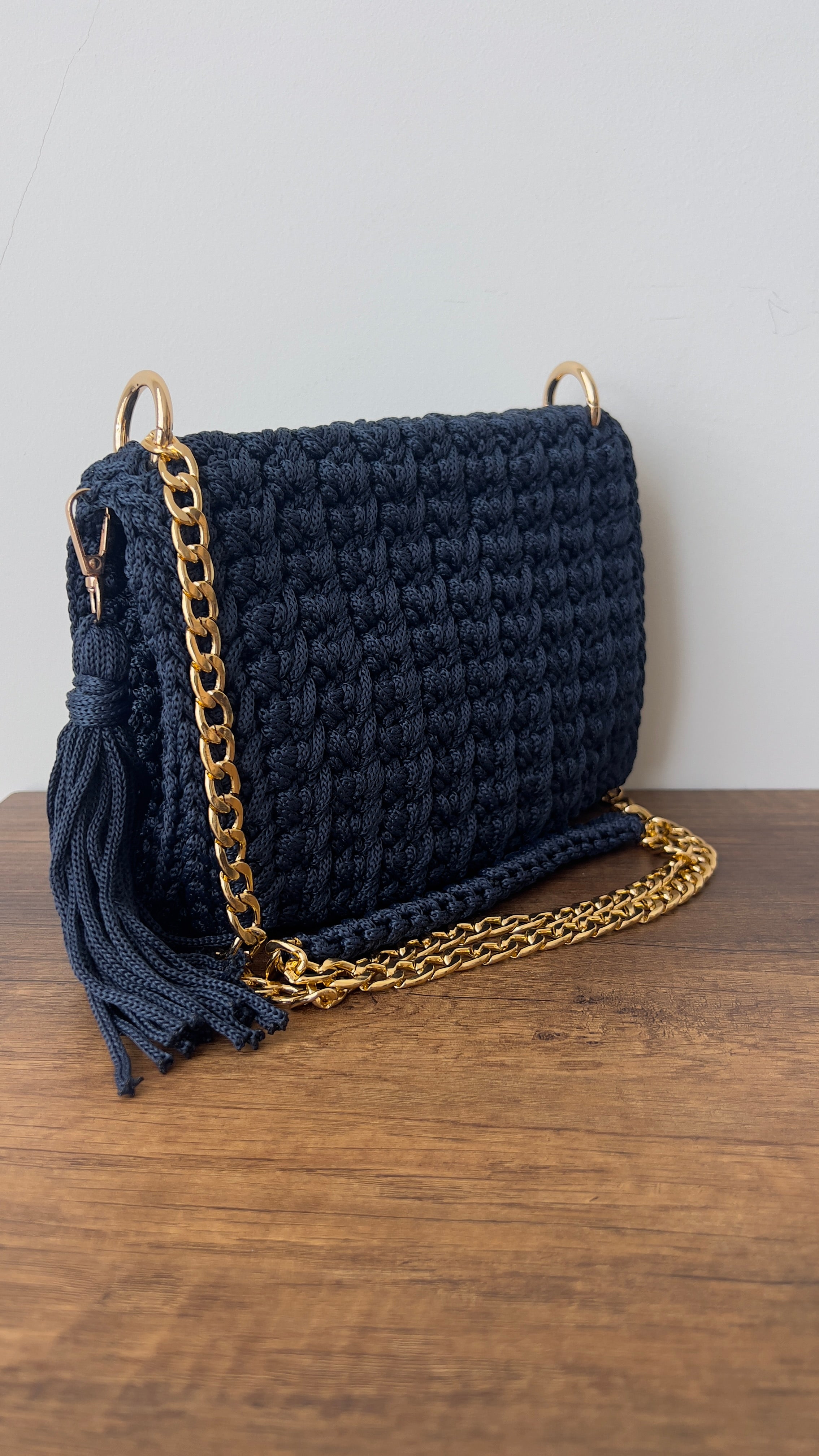 CHQEL Evening Clutch Bag for Women,  Handmade Crochet  Macrame  Yarn  Wedding Party Purse, Small Flap Formal Crossbody Handbag Evening Clutch
