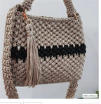 CHQEL Evening Clutch Bag for Women,  Handmade Crochet  Macrame  Yarn  Wedding Party Purse, Small Flap Formal Crossbody Handbag Evening Clutch