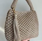 CHQEL Evening Clutch Bag for Women,  Handmade Crochet  Macrame  Yarn  Wedding Party Purse, Small Flap Formal Crossbody Handbag Evening Clutch