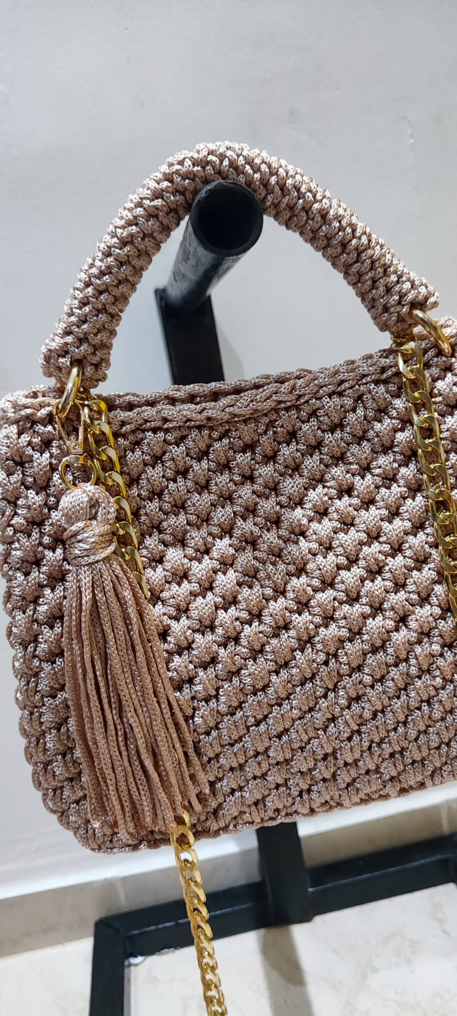 CHQEL Evening Clutch Bag for Women,  Handmade Crochet  Macrame  Yarn  Wedding Party Purse, Small Flap Formal Crossbody Handbag Evening Clutch