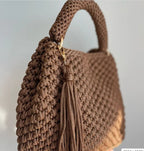 CHQEL Evening Clutch Bag for Women,  Handmade Crochet  Macrame  Yarn  Wedding Party Purse, Small Flap Formal Crossbody Handbag Evening Clutch