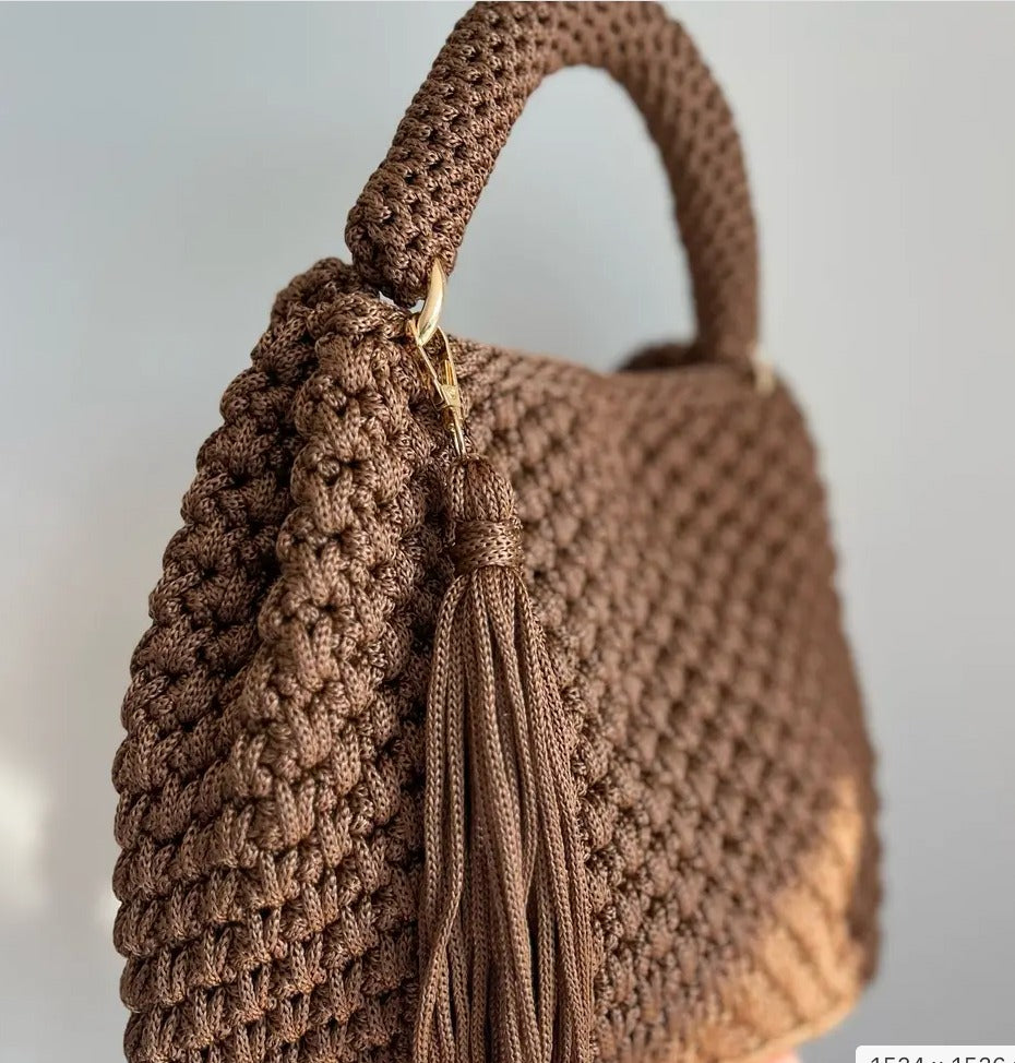 CHQEL Evening Clutch Bag for Women,  Handmade Crochet  Macrame  Yarn  Wedding Party Purse, Small Flap Formal Crossbody Handbag Evening Clutch