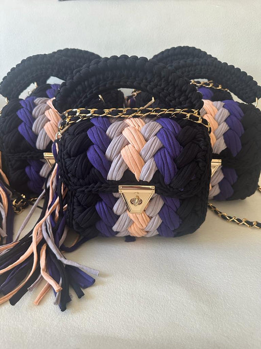 Crochet Evening Wedding Party Clutch Bags (BLACK Models)