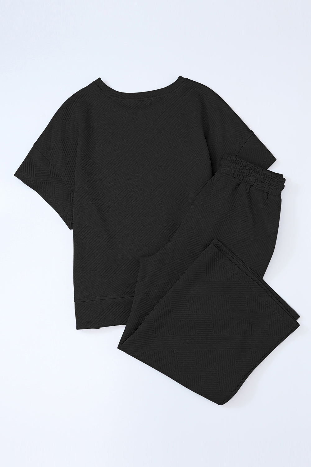 Stylish Black Women's T-Shirt & Pants Set - Relaxed Fit