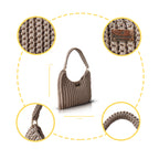 CHQEL Evening Clutch Bag for Women,  Handmade Crochet  Macrame  Yarn  Wedding Party Purse, Small Flap Formal Crossbody Handbag Evening Clutch