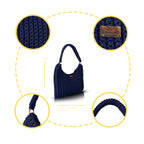 CHQEL Evening Clutch Bag for Women,  Handmade Crochet  Macrame  Yarn  Wedding Party Purse, Small Flap Formal Crossbody Handbag Evening Clutch