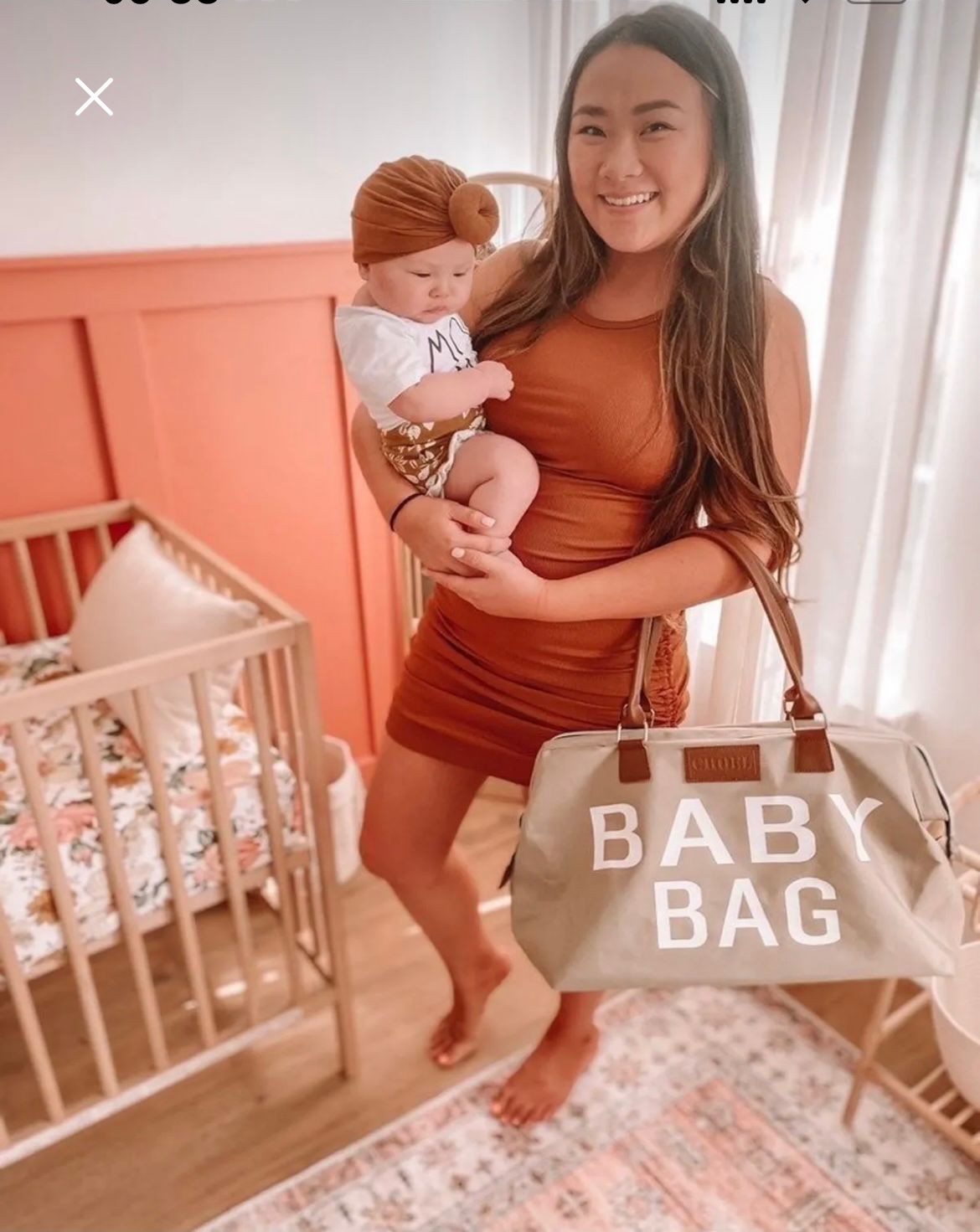 Beige Baby Diaper Bag Baby Bags for Hospital & Functional Large Baby Diaper Travel Bag for Baby Care - CHQEL