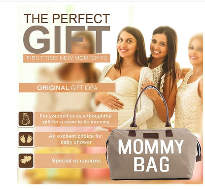 Beige Baby Diaper Bag Mommy Bags for Hospital & Functional Large Baby Diaper Travel Bag for Baby Care - CHQEL