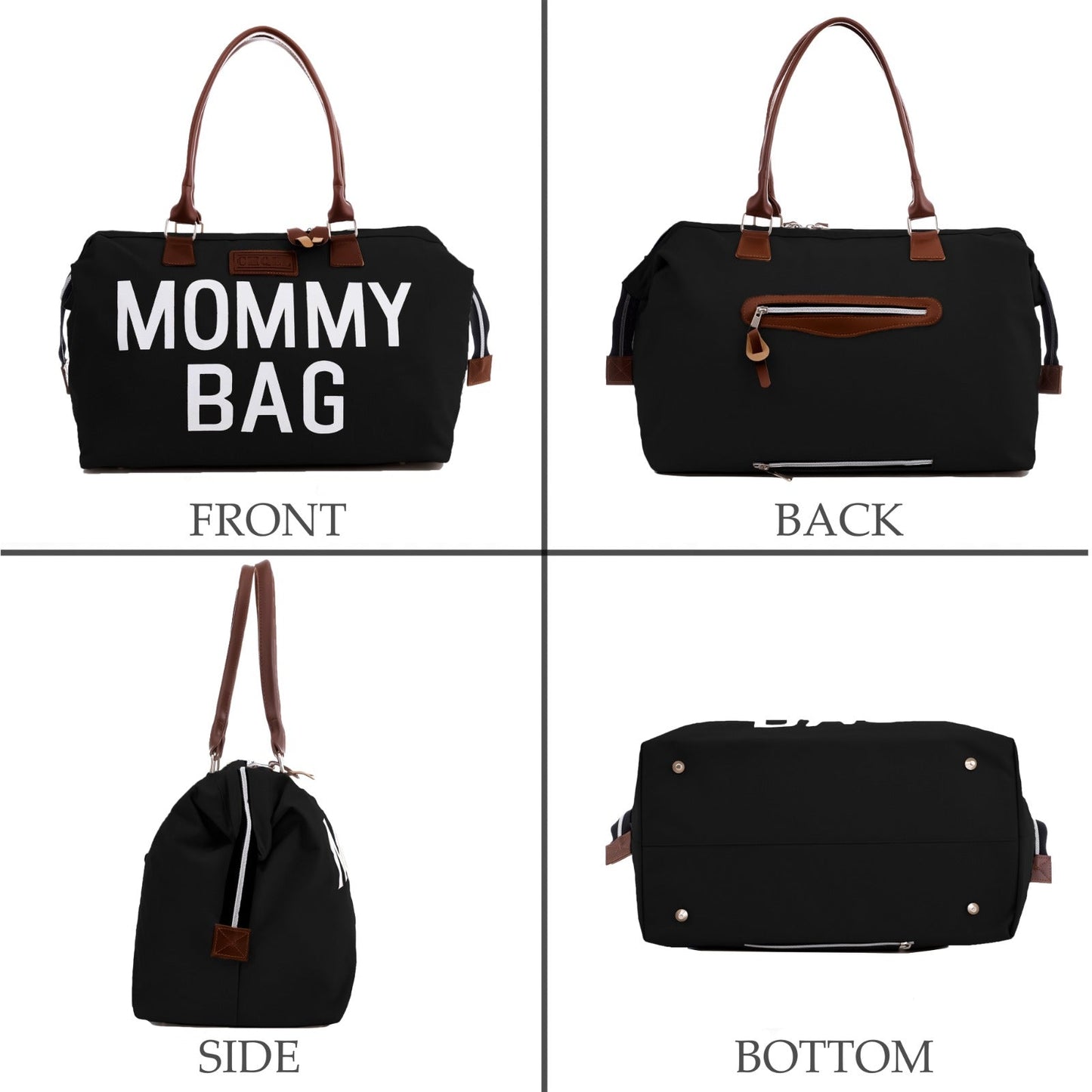 CHQEL Black Baby Diaper Bag SET Mommy Bags for Hospital - CHQEL