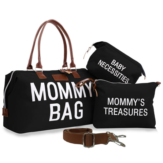 CHQEL Black Baby Diaper Bag SET Mommy Bags for Hospital - CHQEL