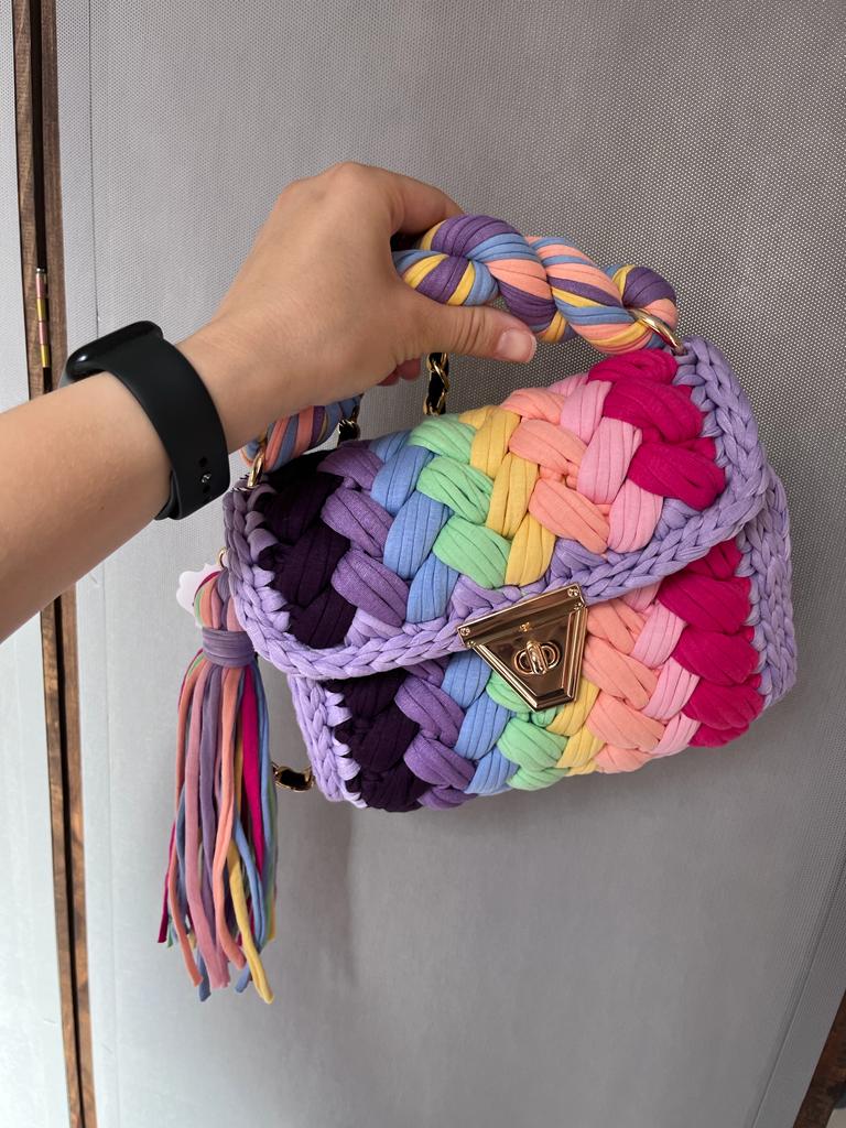 CHQEL Evening Clutch Bag for Women, Handmade Crochet Wedding Party Purse, Small Flap Formal Crossbody Handbag Evening Clutch ürününün kopyası - CHQEL