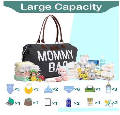 Gray Baby Diaper Bag Mommy Bags for Hospital & Functional Large Baby Diaper Travel Bag for Baby Care - CHQEL