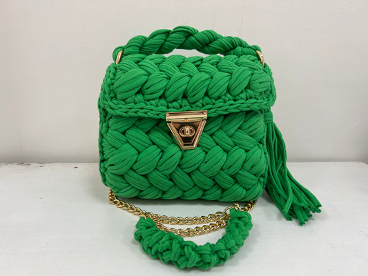 Crochet Evening Wedding Party Clutch Bag (GREEN)